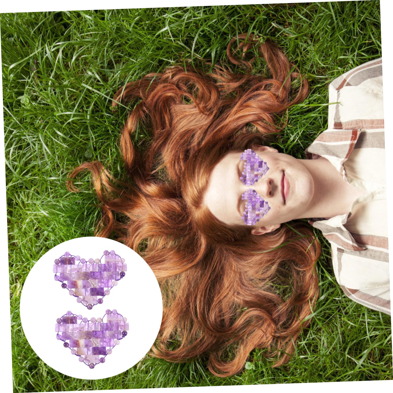 1par De De Jade Natural Reutilizable Efecto Frío Para Relajación y Reducción De Ojeras Para Días Especiales