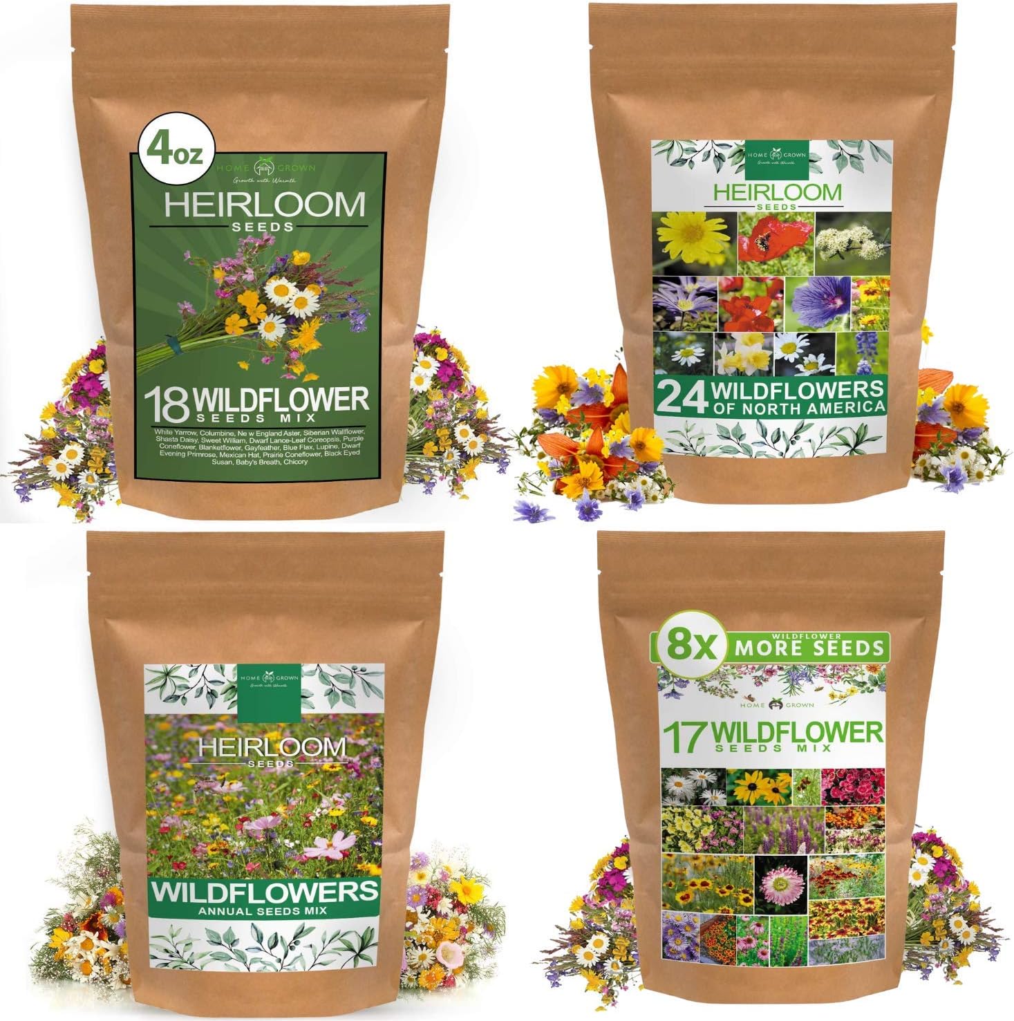 Wildflower Seeds Collection Bundle Perennial, Annual