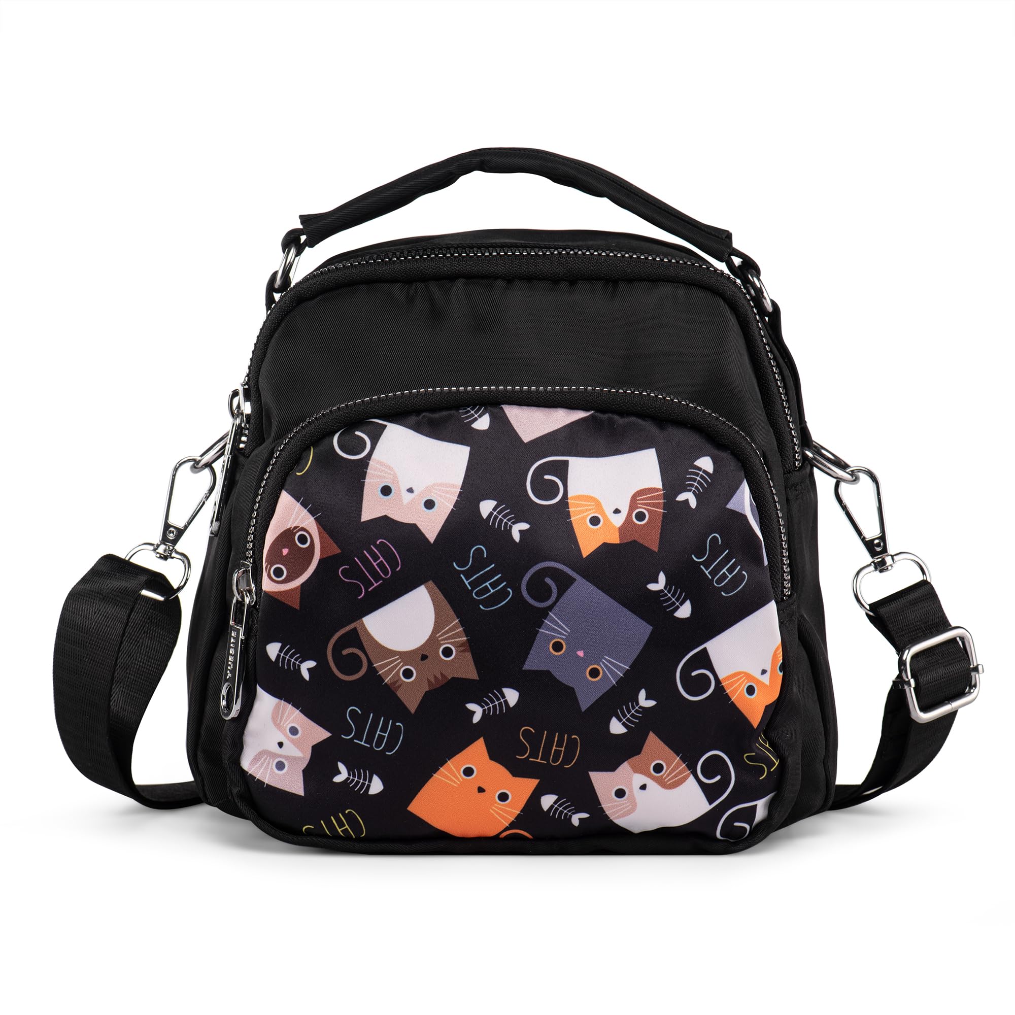 LaRechor Bolso Bandolera Pequeño - Mujer Bolsos de Viaje - Nylon Bolsa de Gatos Elegante Ligero