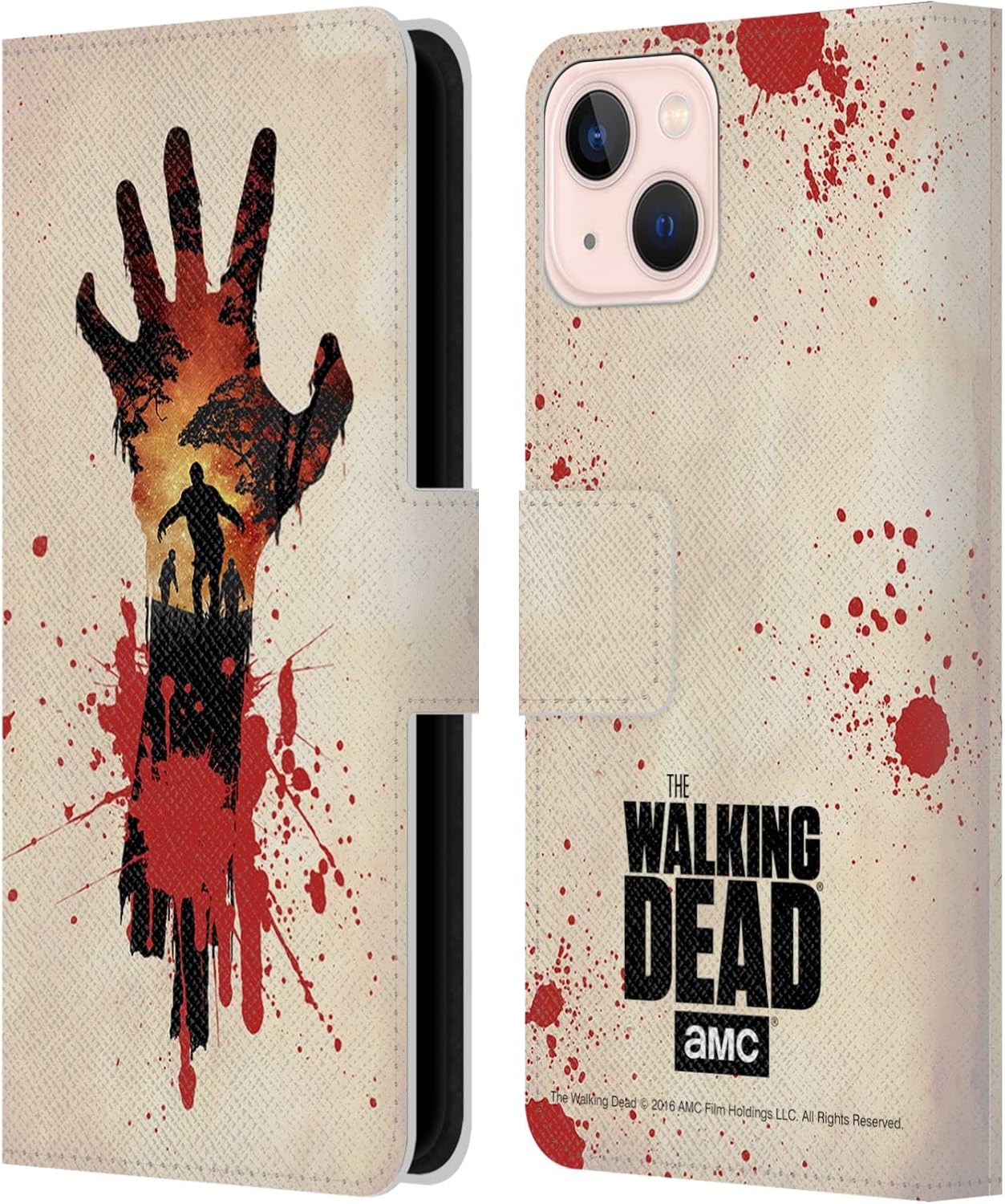 Head Case Designs Officially Licensed AMC The Walking Dead Michonne Silhouettes Leather Wallet Case Compatible with Apple iPhone 13