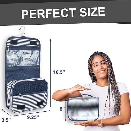 Miniatura 4 de Summit Ridge Bolsa de aseo colgante con múltiples bolsillos, bolsa de viaje con gancho para colgar, bolsa de cosméticos resistente al agua,