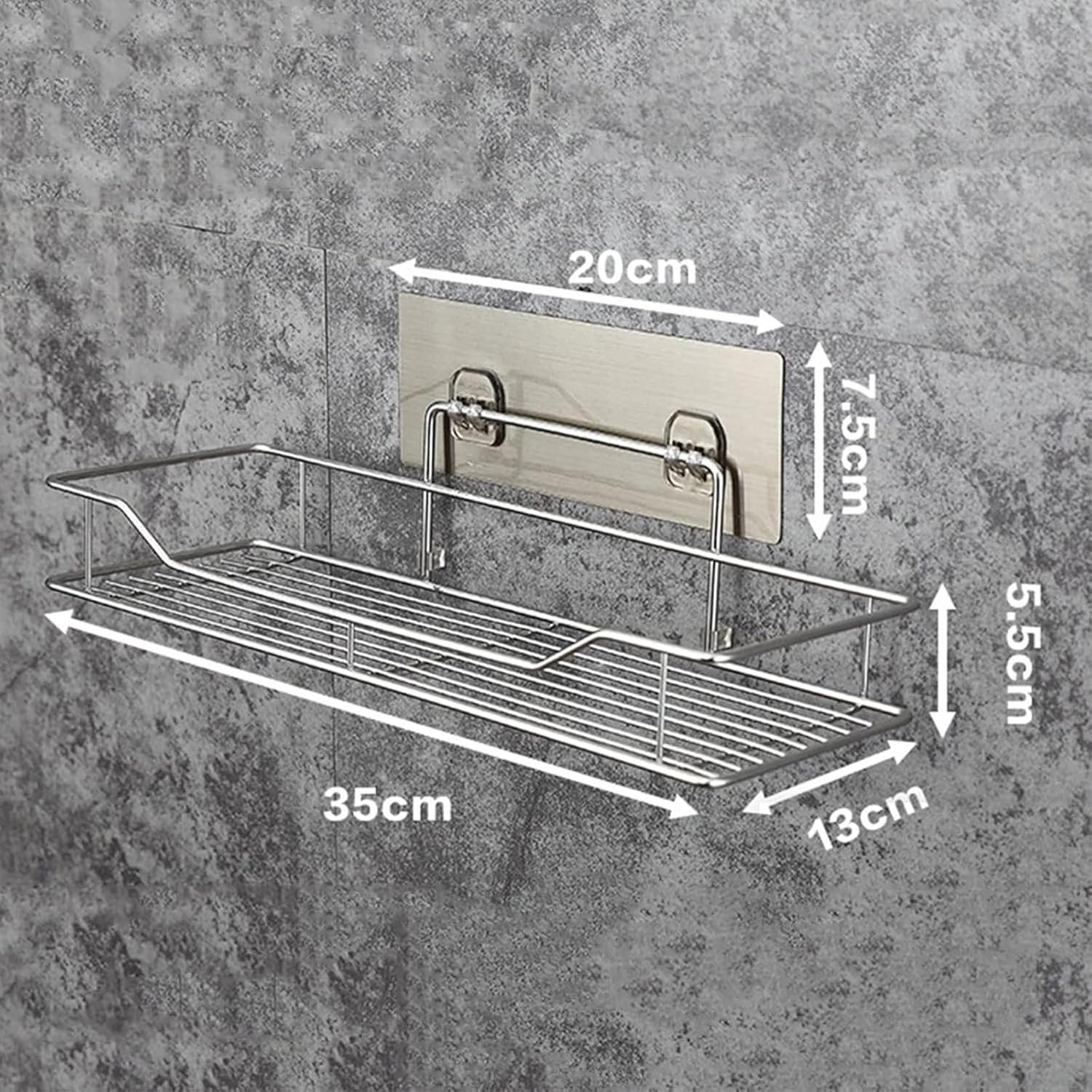 Bathroom Shelf Shower Wall Mount Shampoo Storage Holder with Suction Cup No Drilling Kitchen Storage Bathroom Accessories