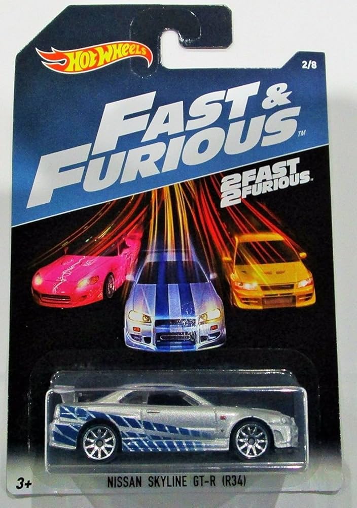 Hot Wheels 2017 Fast and Furious Nissan skyline GT-R R34 silver