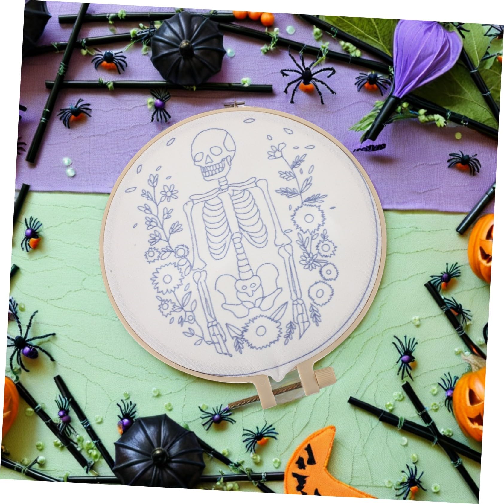 Holibanna Kit De Bordado Para Principiantes Kit De Bordado A Mano De Halloween Para Principiantes Y Adultos Con Patrón De Punto De