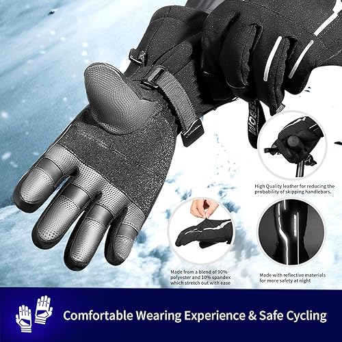 Miniatura 5 de KINGSBOM Guantes de esquí y nieve impermeables, 3M Thinsulate para invierno, cálidos, para pantalla táctil, snowboard para hombres y mujeres