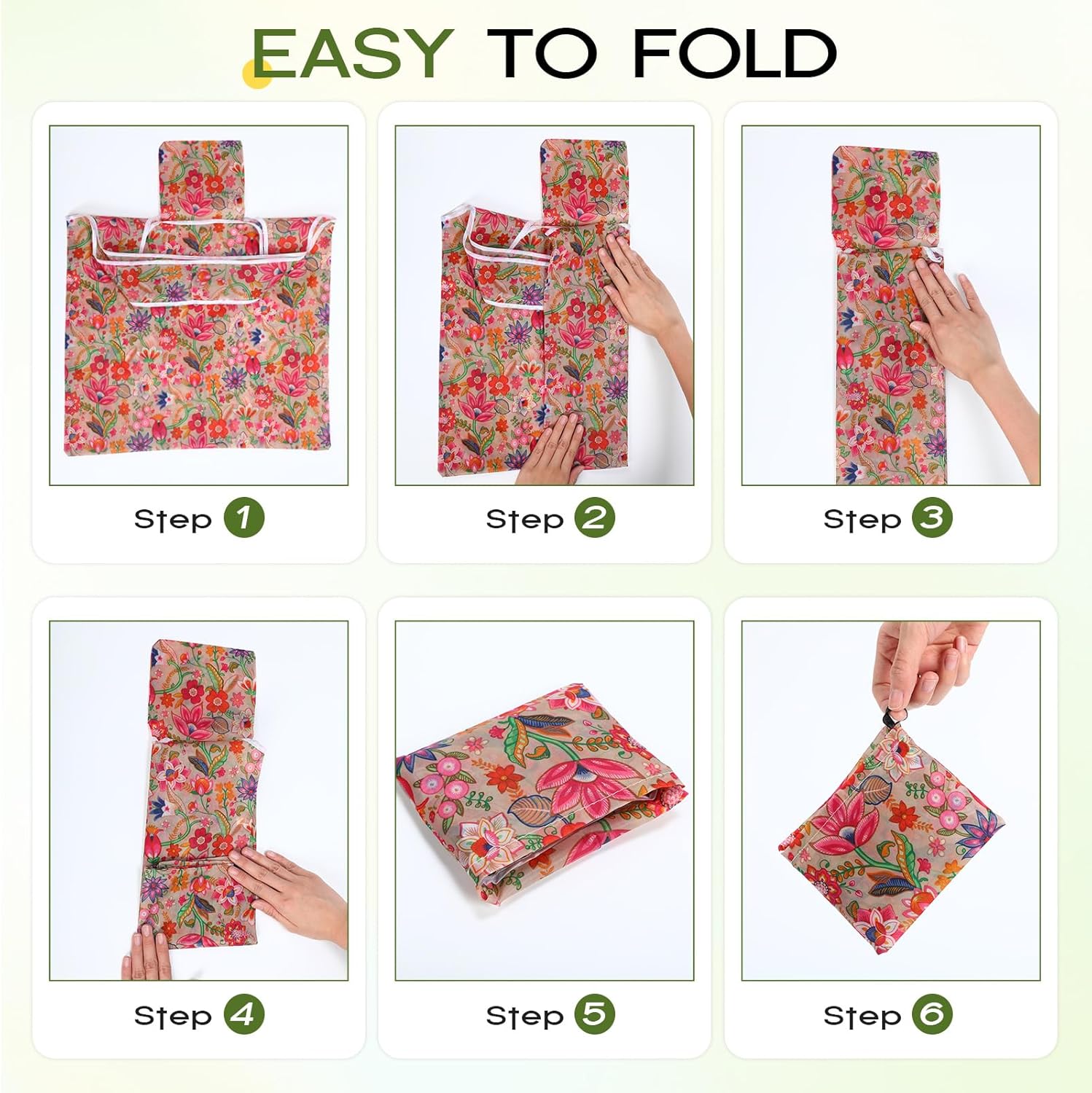 Paterr 100 Pcs Extra Large Foldable Reusable Grocery Bags Bulk with Handle Reusable Shopping Bags Machine Washable Waterproof Tote Bag Pouches for Gift Party Purse