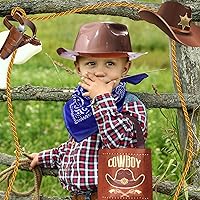 Vista 5 de Geetery El juego de 36 sombreros occidentales incluye 12 sombreros de plástico con temática de vaquera, 12 pañuelos de cachemira, 12 bolsas