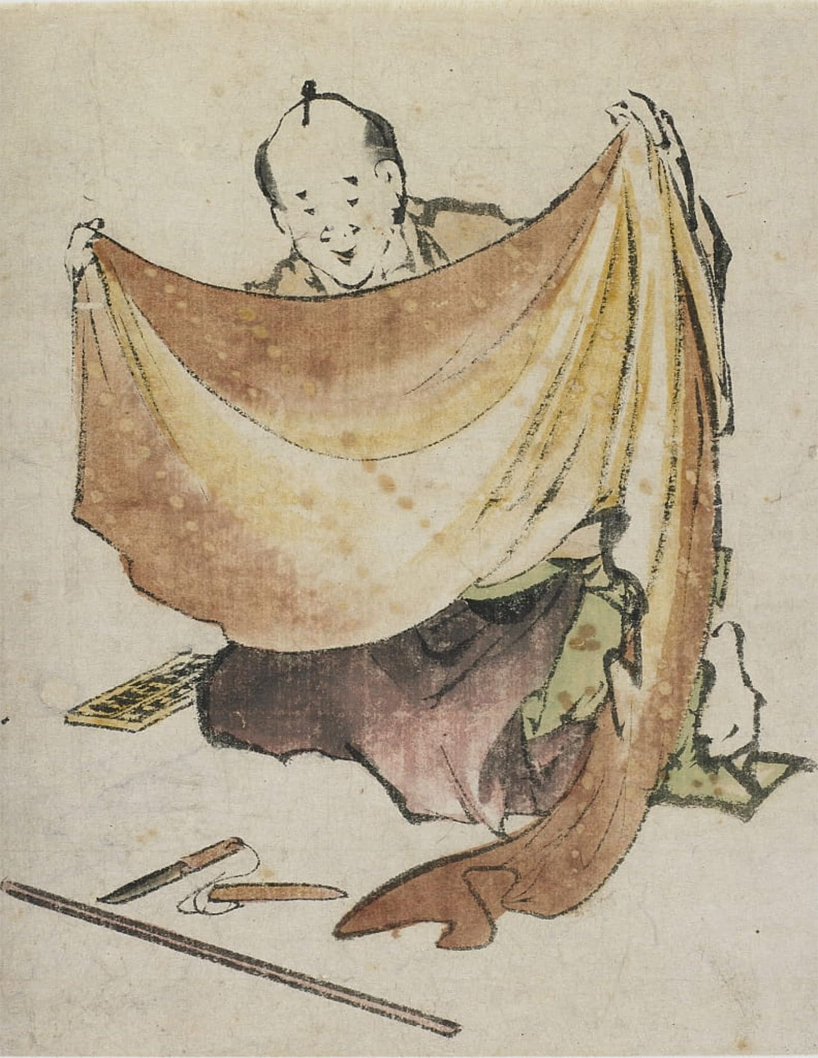 POSTERIIk Vintage Art Print Images Pictures Print a Cloth Merchant by Katsushika Hokusai Modern Colour Posters for Office Home Decor 60x90cm
