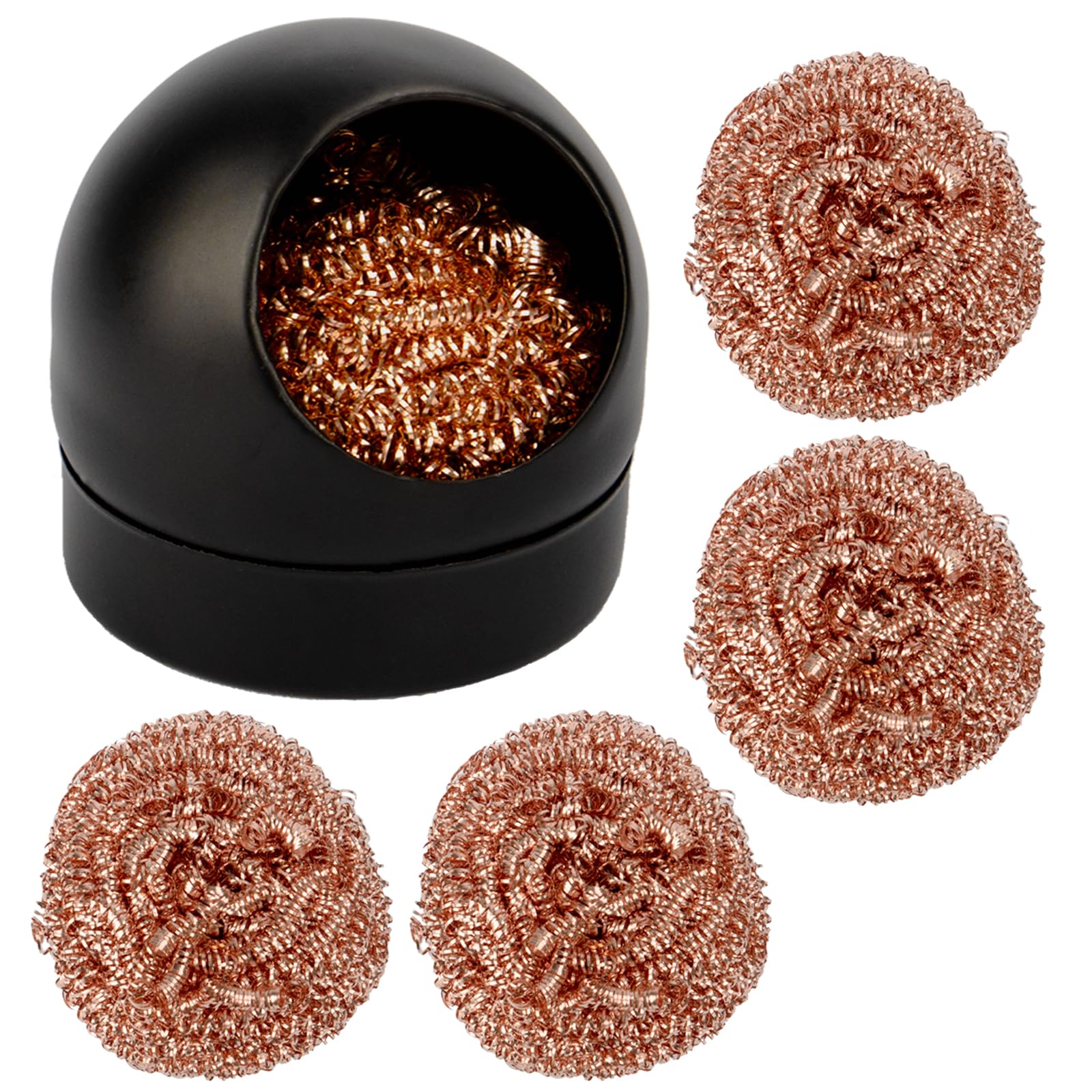 Kaisiking Soldering Iron Tip Cleaner Solder Tip Cleaner - 5pcs Solder Tip Cleaning Wire Ball & Base Holder for Cleaning Soldering Irons and Tips