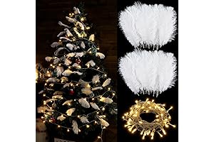 Wavyknot White Christmas Tree Topper and LED Lights