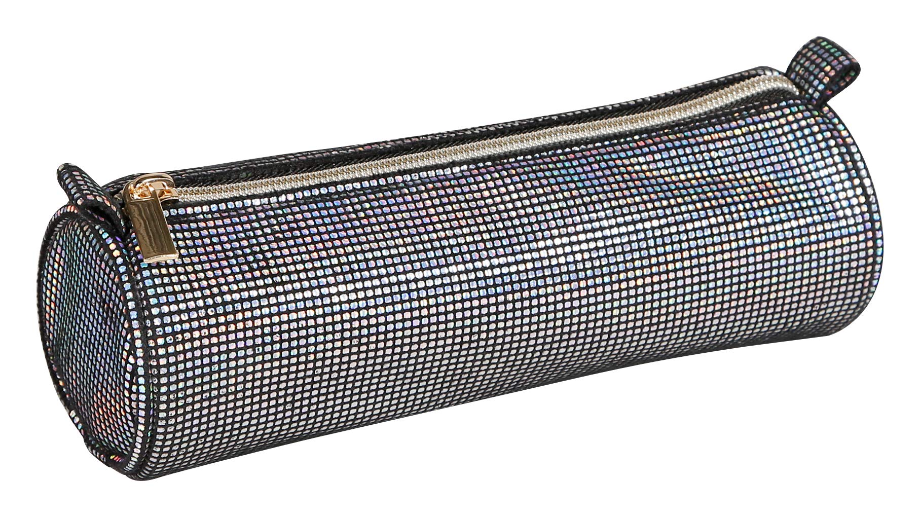 Clairefontaine 420023C, One School Pencil Case Round, Dimensions: 7x22 cm, Disco Black Colour, Multi-Functional