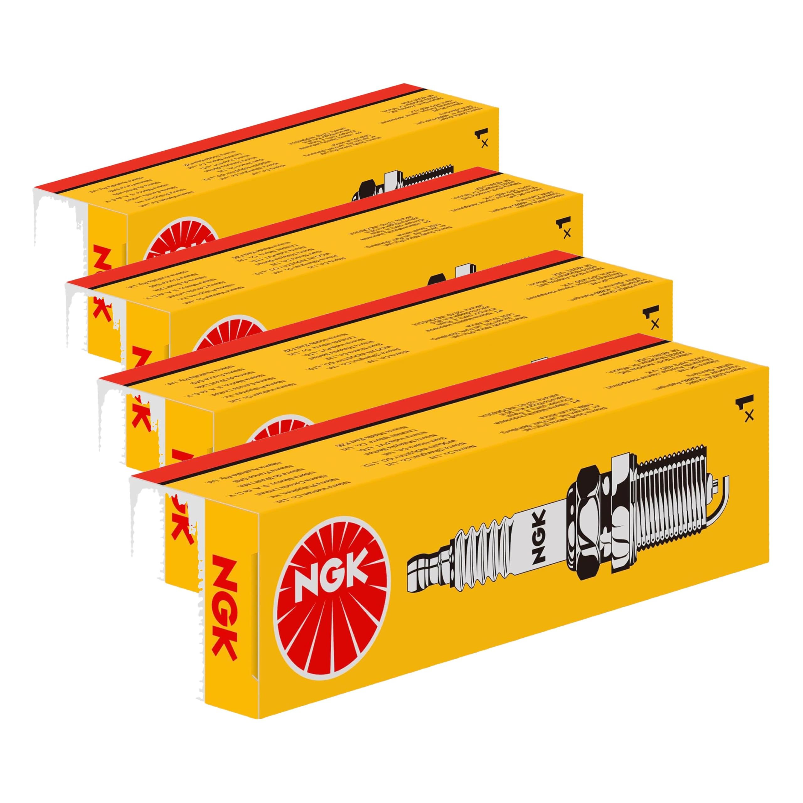 Bujía de encendido NGK BPR7ES-11, 7226 | Yellow Box | 1 ud. (Paquete de 4)