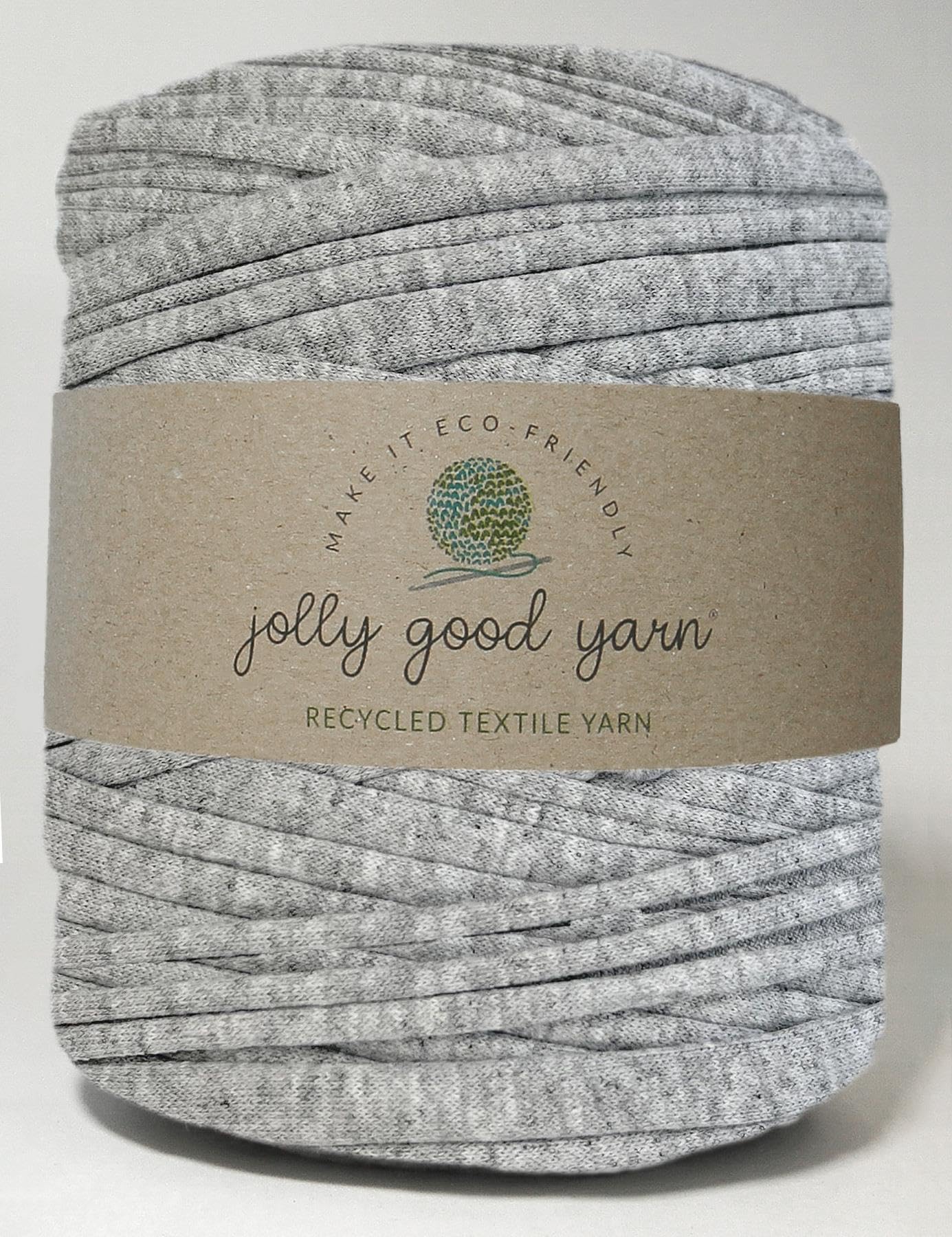 Recycled Chunky Cotton T-Shirt Yarn for Crochet, Macrame, Loom Knitting - Grey 800g / 100m