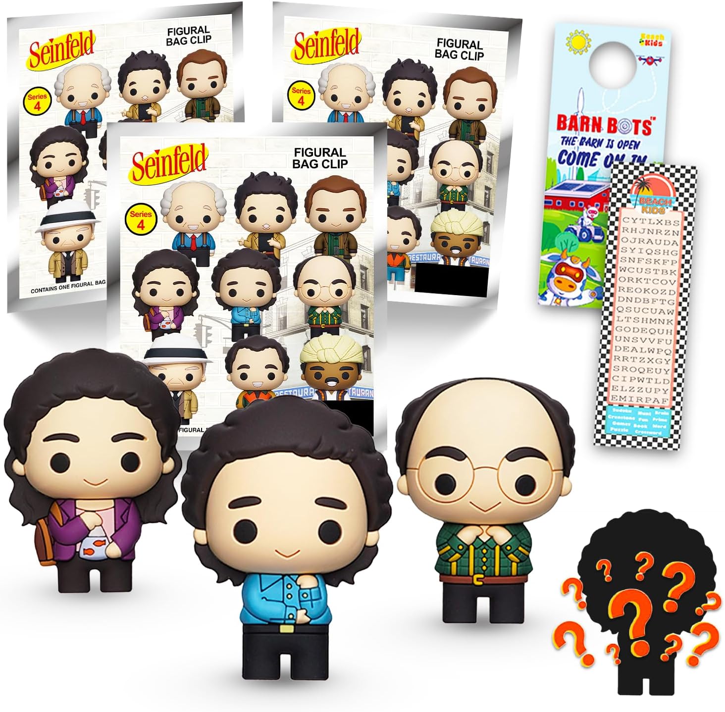 Seinfeld Blind Bag Bundle - 3-Pack Collectible Figures w Clips