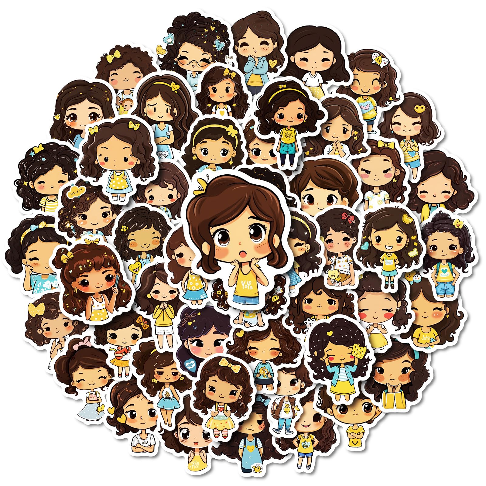 Weiyameiju Girls 50Pcs Super Cute Q Version Little Graffiti Stickers
