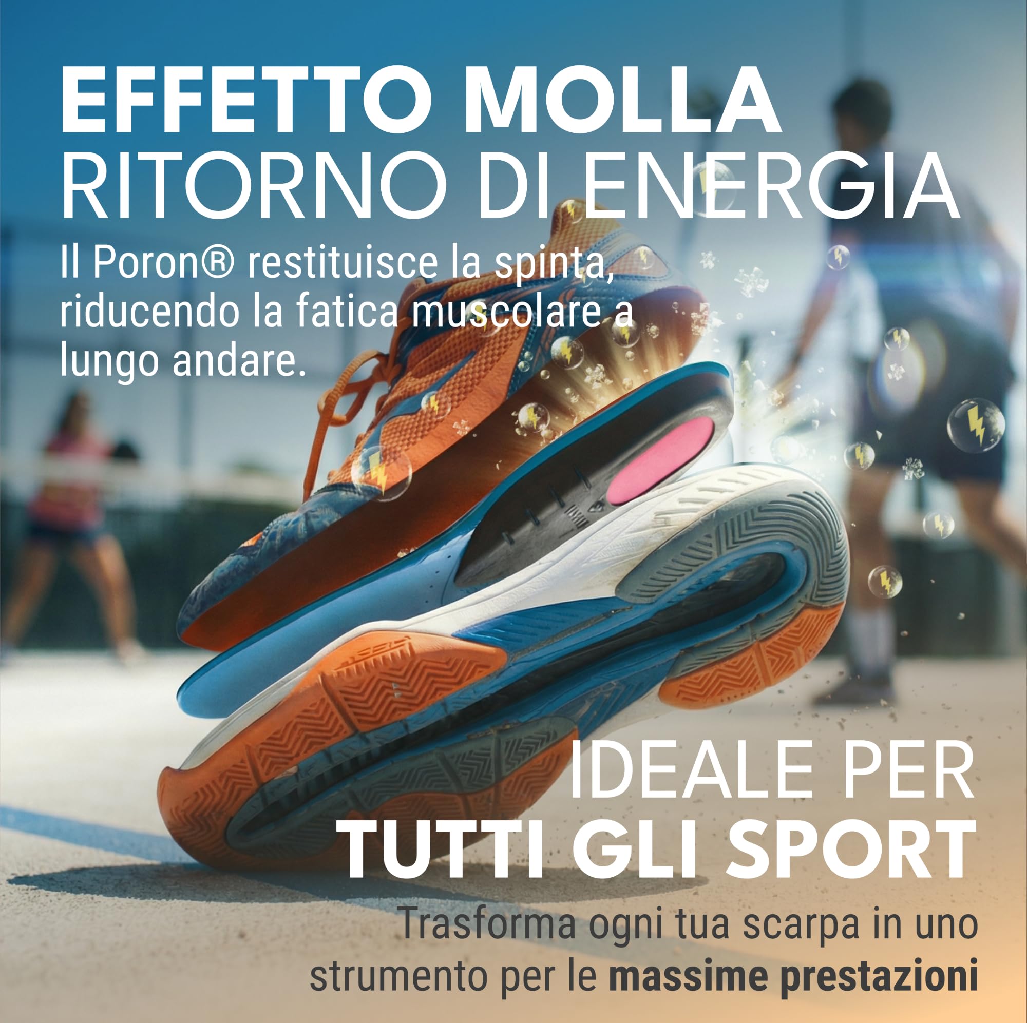 Saluber Active 480 Multisport Solette Sportive Ammortizzanti - Plantare Anatomico in Poron e Alcantara con Inserto Antishock - per Running, Padel, Uso Quotidiano (45)