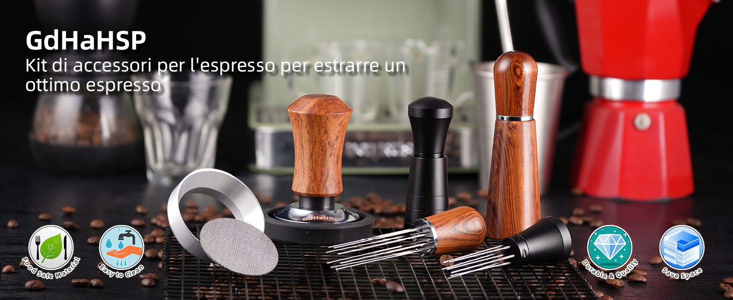 58 mm Espresso Accessoires Kit, Veerbelaste gekalibreerde Espresso