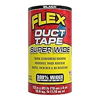 Vista 9 de Cinta adhesiva Flex Duct, súper ancha, 4.6 pulgadas x 20 pies, negra, resistente de alta calidad, multisuperficie, resistente al agua, al clima y a