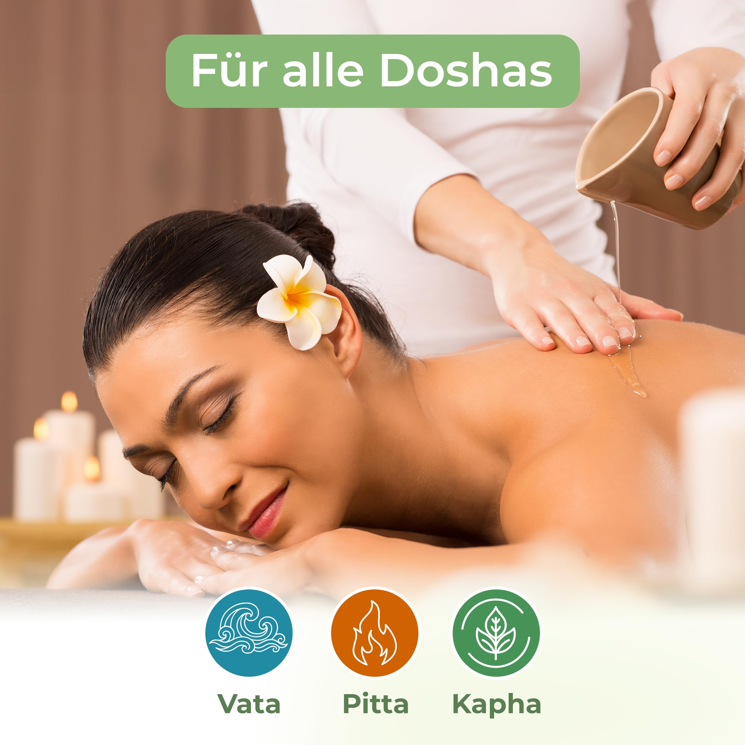 MASSAGE-EXPERT Ayurveda Kräuteröl TRIDOSHA – Natürliche Ölmischung mit Kräuterextrakten für Massage & Pflege (1 Liter rePET-Flasche mit Spritzeinsatz)