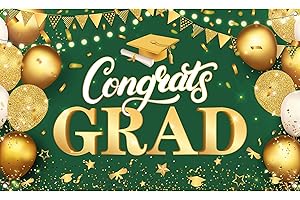 Xtra Large, Class of 2024 Graduation Banner in Green and Yellow - 72x44 Inch