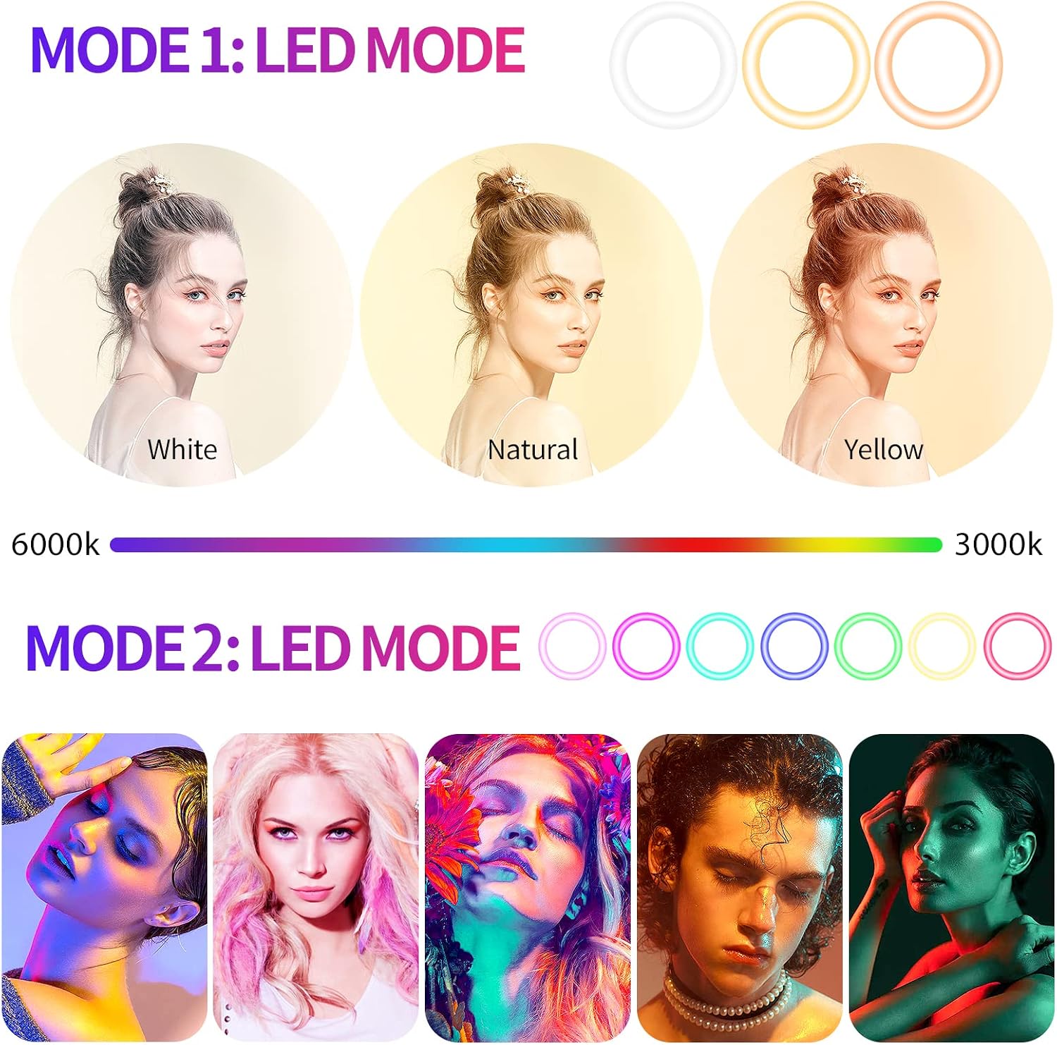 Torjim 12" RGB Ring Light with 67" Tripod Stand, Selfie Ring Light with Phone Holder & Wireless Remote, 3 CCT Modes & 12 Color Modes LED Ring Light for Selfie/Makeup/TikTok/YouTube