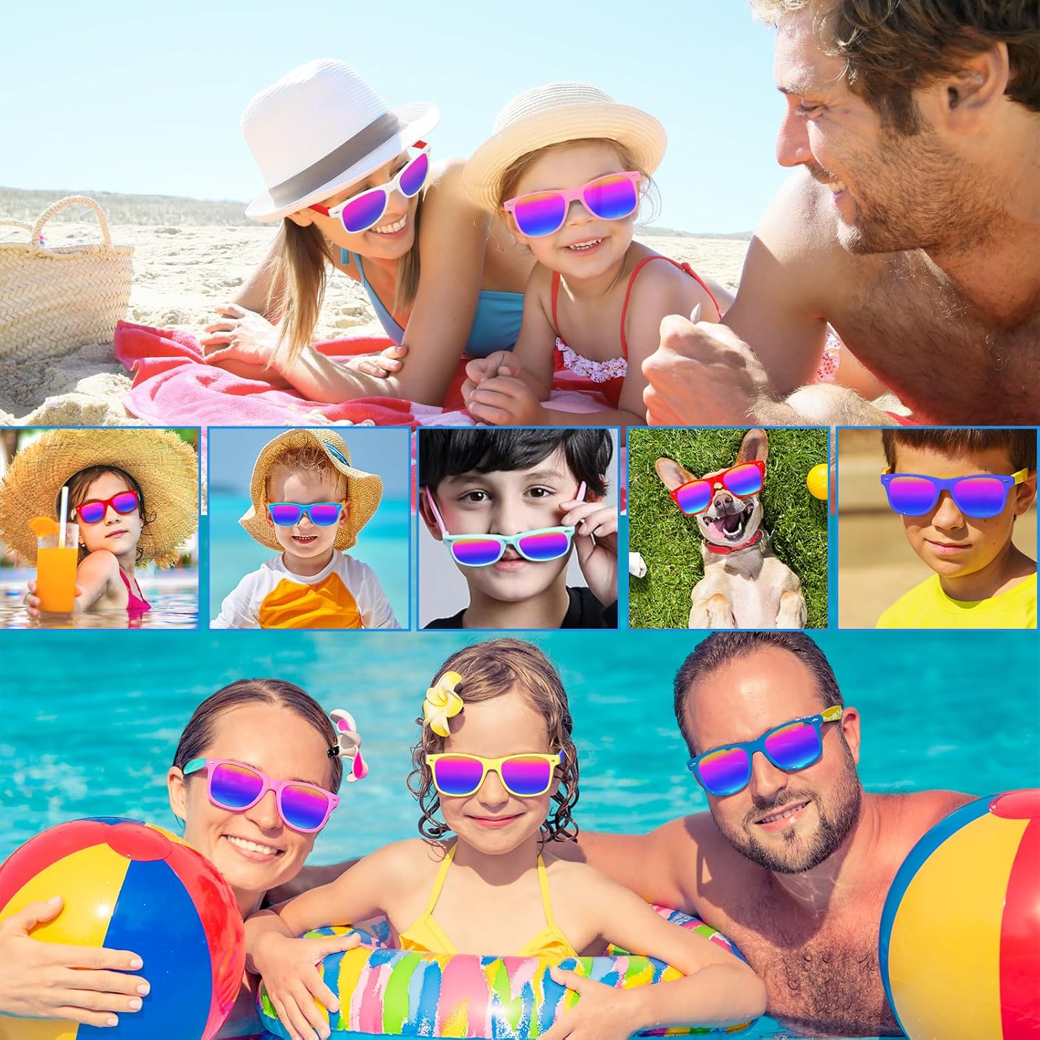 60 Pack Kids Sunglasses Party Favors, Kid's Neon Sunglasses Bulk, Childrens Sun Glasses Boys Girls Pack for Goody Bag Fillers Summer Beach Pool Birthday Party Supplies - Image 6