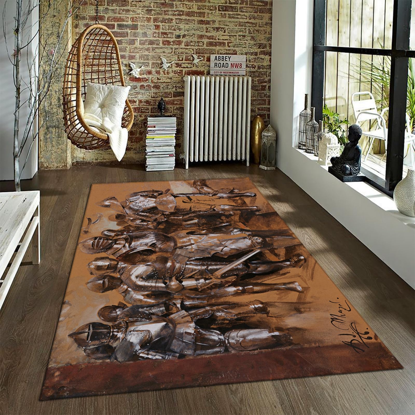 Tapis Adolph Von Menzel soldat armure salon chambre 90x120cm