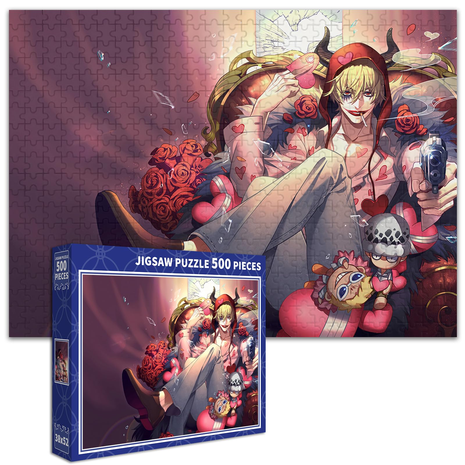 トラファルガー・ロー ドンキホーテ・ロシナンテ パズル 完成品 額付き 