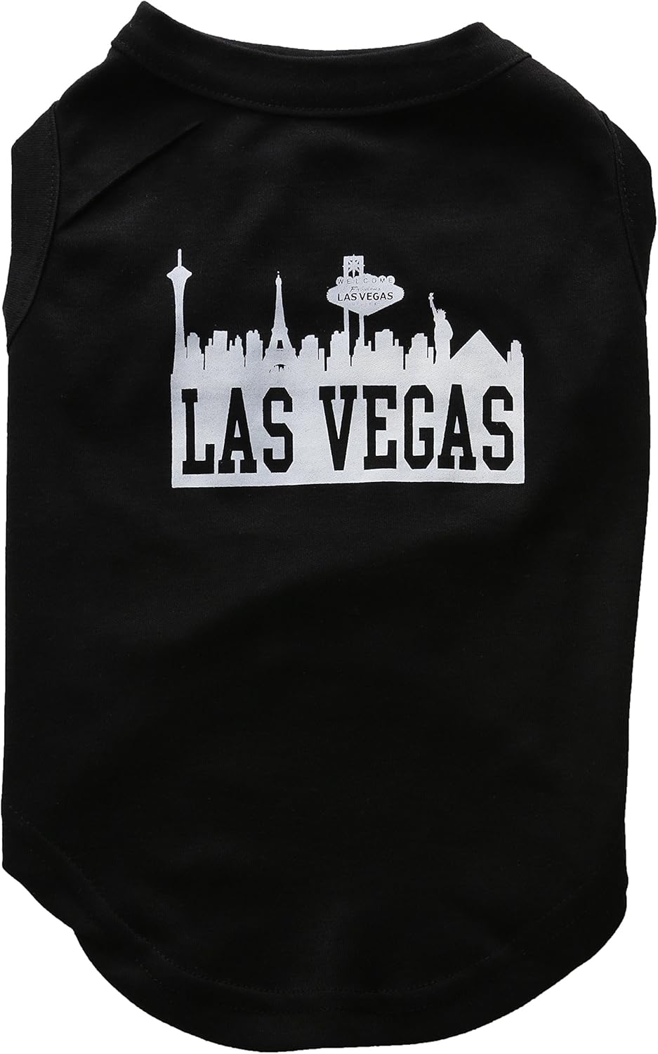 Mirage Pet Products 14-Inch Las Vegas Skyline Screen Print Shirt for Pets, Large, Black