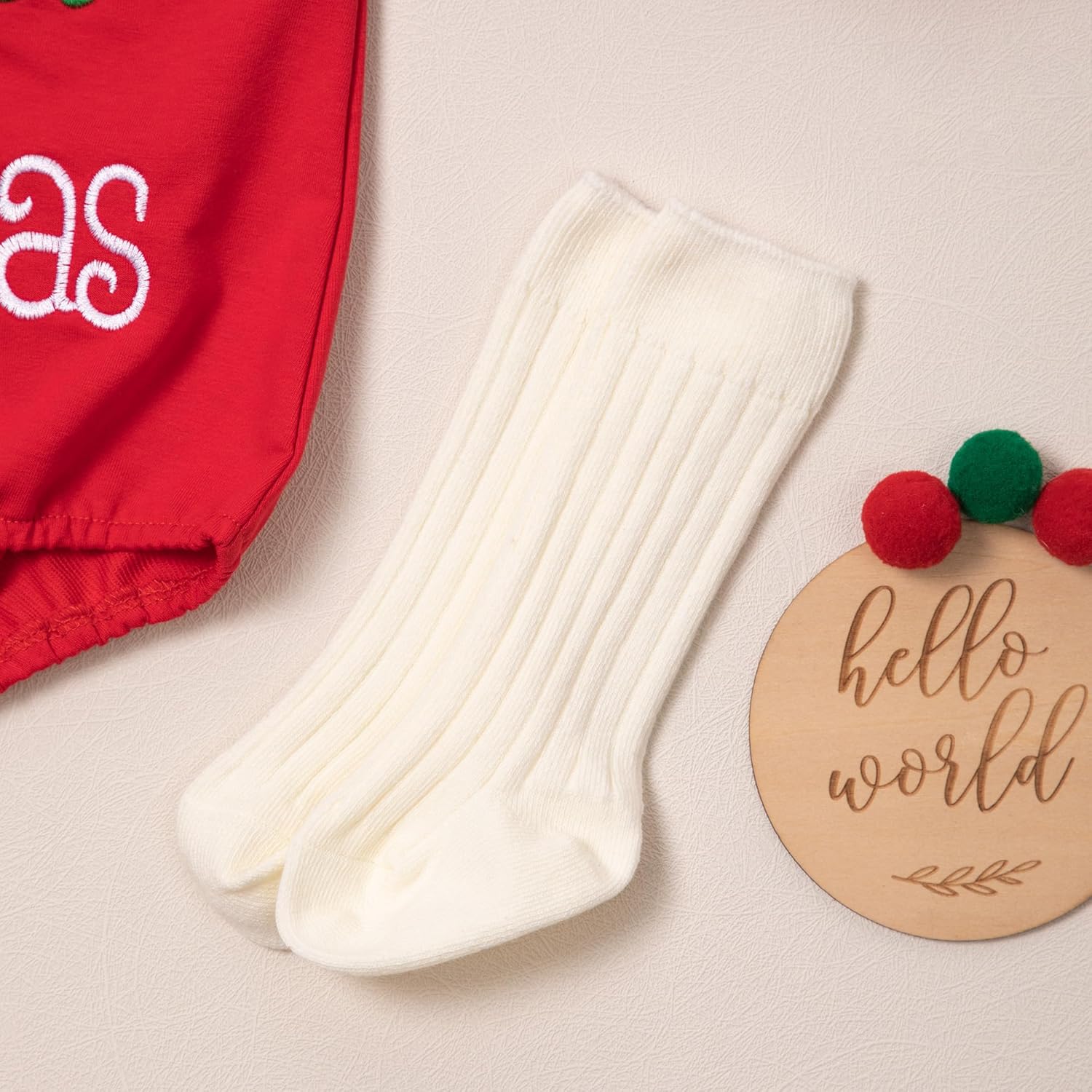 Cute Christmas Outfits Oversized Sweater Romper with Socks, Hats, and Headband - Image 6