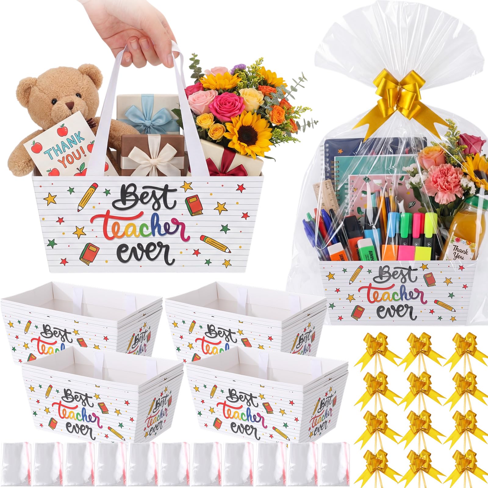 View 1 of [Missing Gold Ribbon] Moinchore Teacher's Day Gift Baskets - 12 Pack