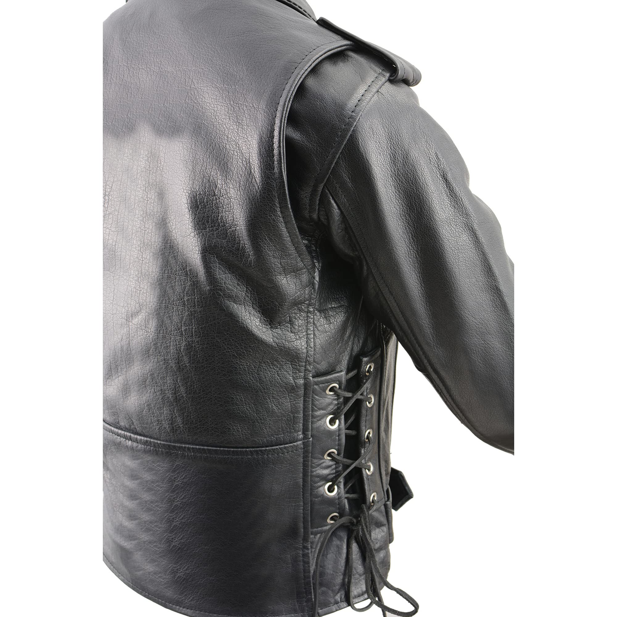 Milwaukee Leather Ladies Classic Side Lace Motorcycle Jacket w/Zip Out Liner (Large)