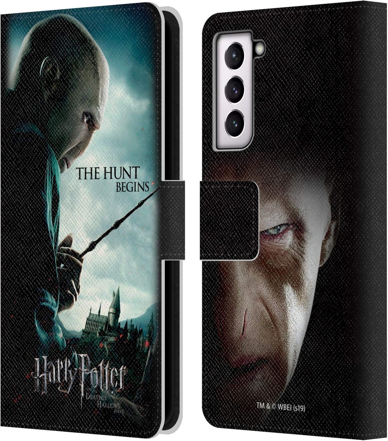Head Case Designs Officially Licensed Harry Potter Voldemort Deathly Hallows VII Leather Wallet Case Compatible with Samsung Galaxy S21 5G
