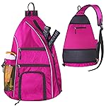 LLYWCM Pickleball Bag | Sling Bags - Reversible Crossbody Sling Backpack for Pickleball Paddle, Tennis, Pickleball Racket and Travel for Women MenRose