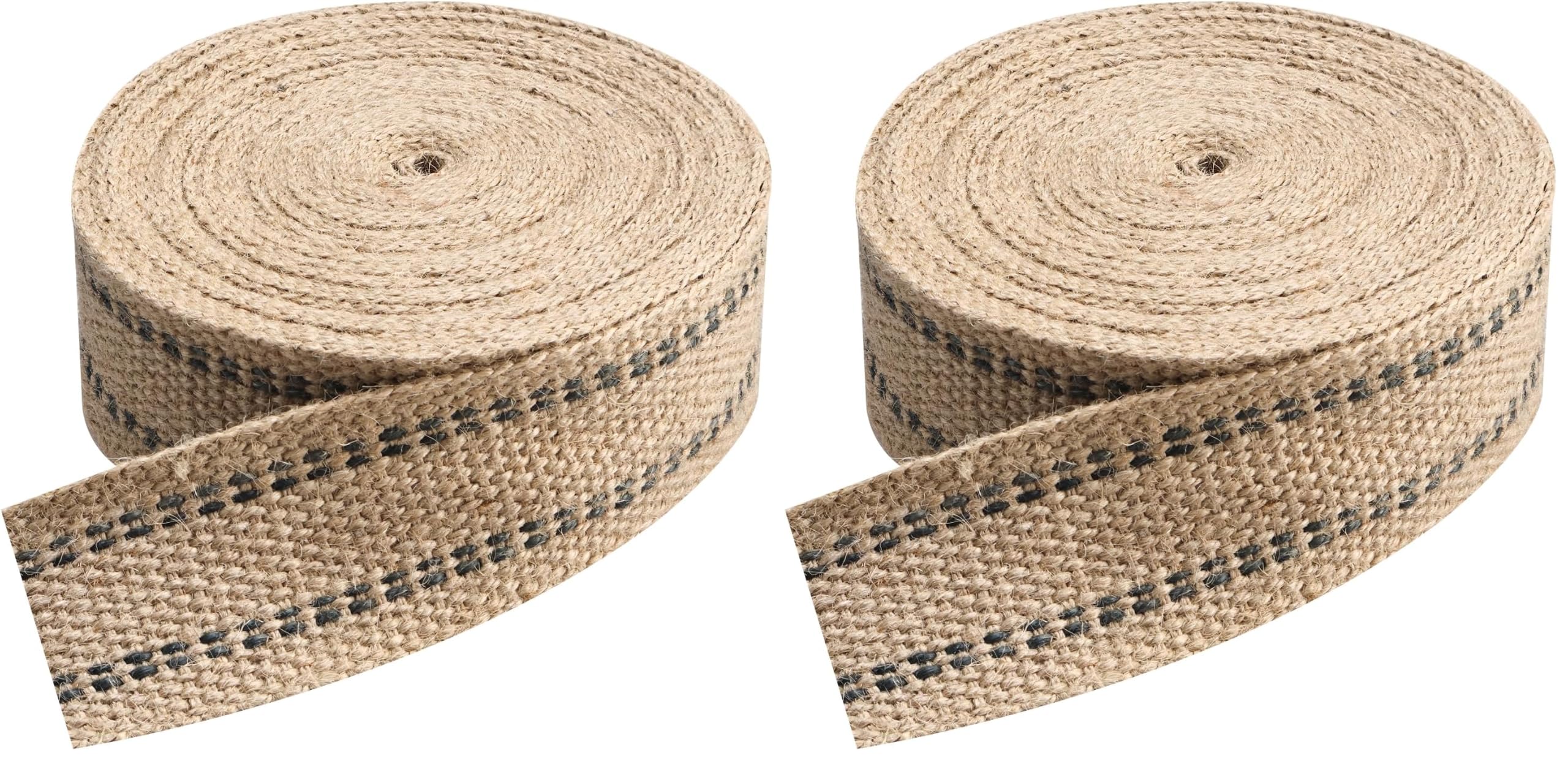 YaeCCC Jute Webbing, 2" x 10 Yd Upholstery Strap, Chair Jute Webbing Tape for Chair Repair, Crafting, Burlap Ribbon, Upholstery (Pack of 2)