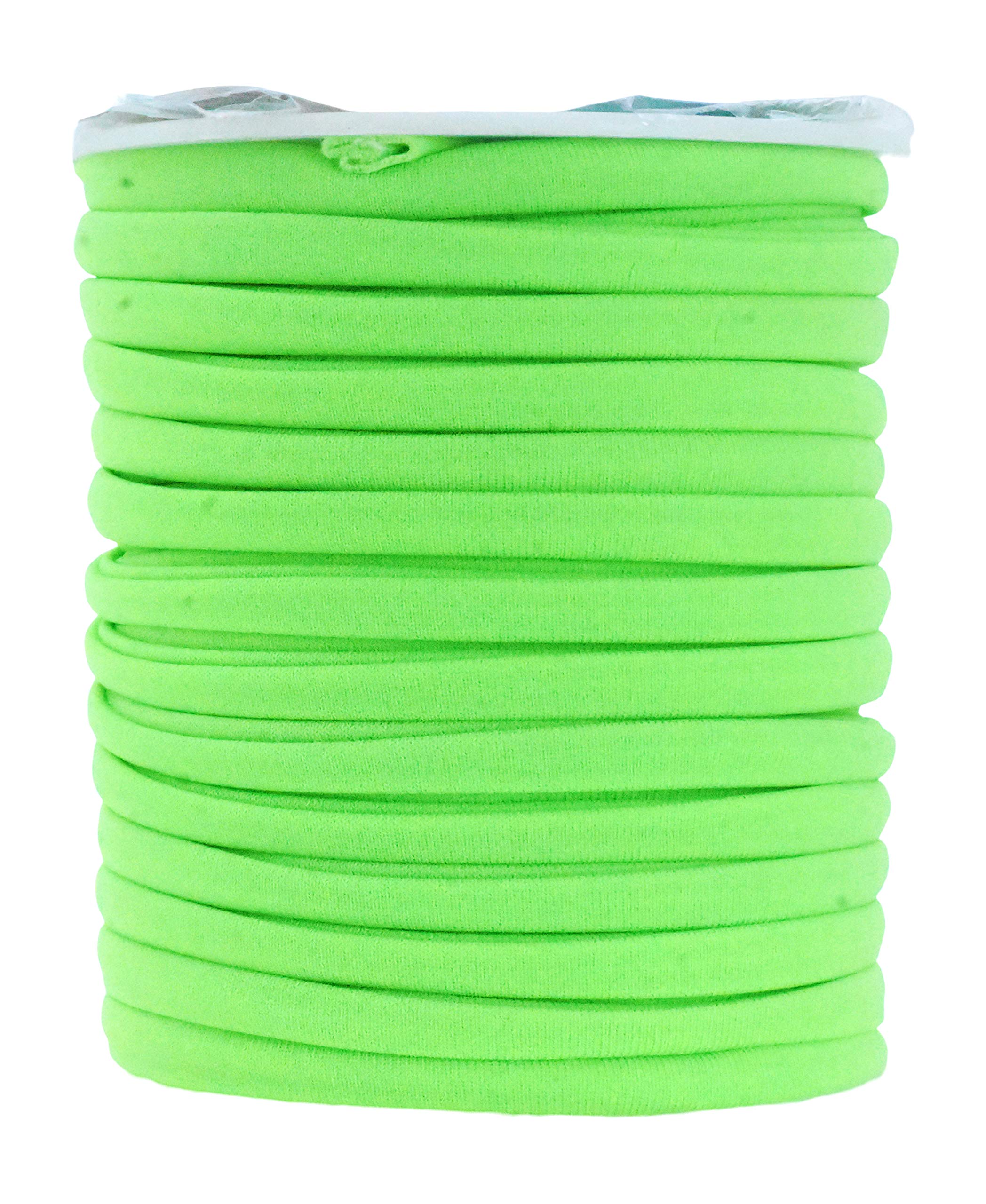 Mandala Crafts Lime Green Soft Elastic Cord Nylon Spandex Bikini Bathing Suit String - Flat 20 Yds 5mm Spandex Cord Fabric Elastic Strings Stretchy Cords for Hair Ties Drawstring