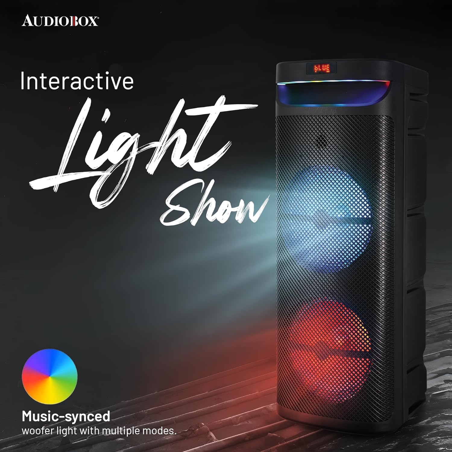 Audiobox ABX-2010R Dual 10" Party Bluetooth Speaker - Portable Karaoke Machine with Bluetooth, USB, TF Card, FM Radio, and Wired Microphone - Ideal for Parties and Events - Image 9