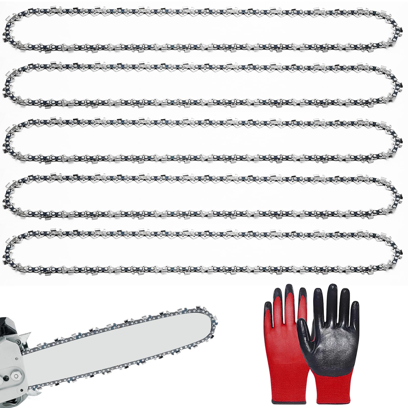 Chaîne de tronçonneuse Stihl MS250 qui saute : lot de 5 chaînes 68 maillons jauge 1.6mm