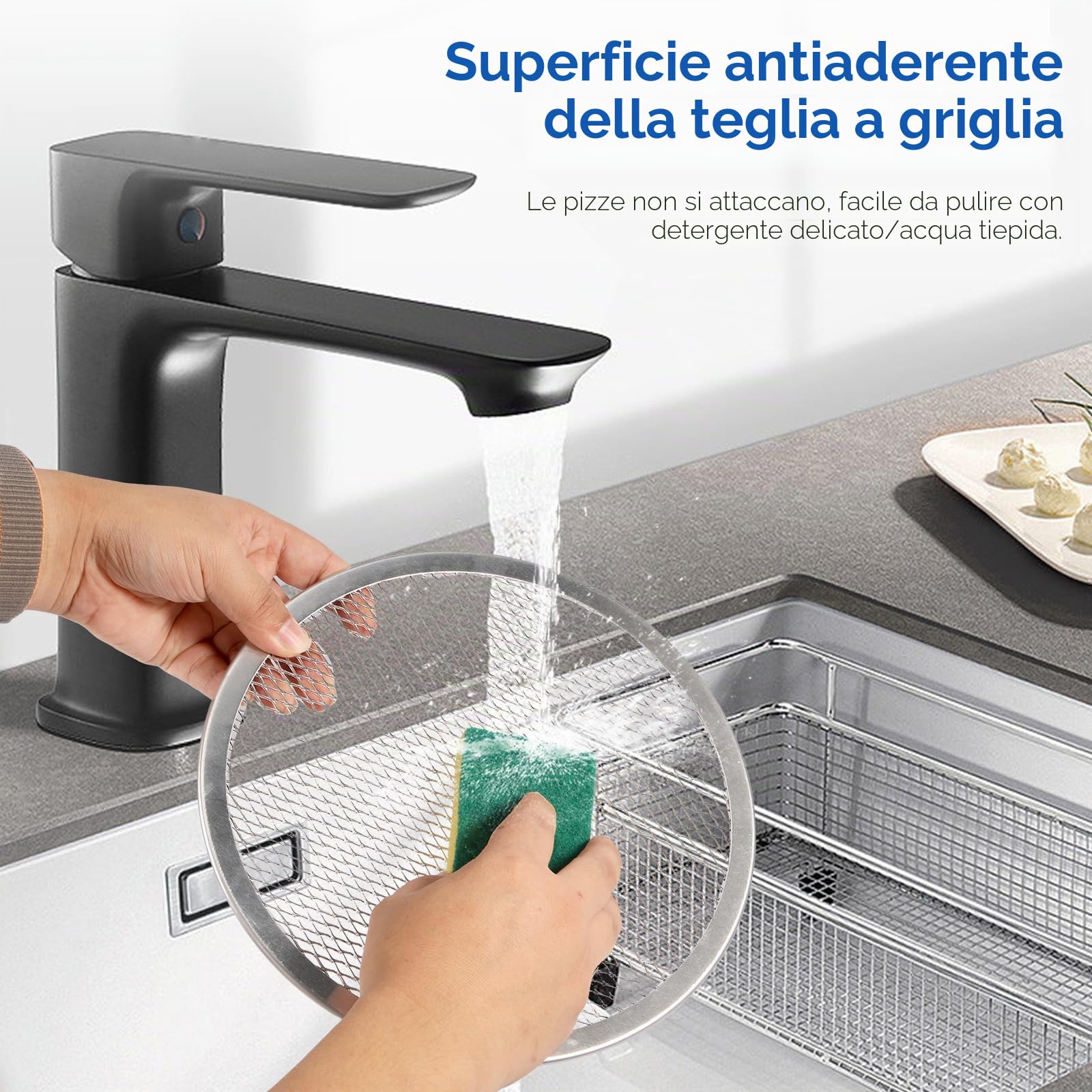 6 griglie per pizza, per pizza, forate, antiaderente, per pizza, 12 pollici, rotonde, con rivestimento antiaderente, resistente alla temperatura, riutilizzabili