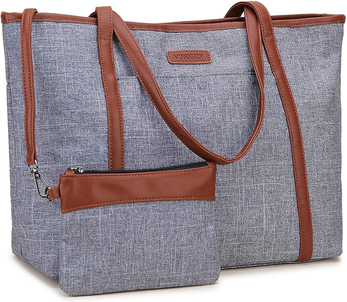 Amazon Co Jp トートバッグ 大容量 Vonxury ビジネスバッグ レディース 通勤 通学 旅行 カジュアル 15 6インチpc B4収納 おしゃれ チャコールグレー シューズ バッグ