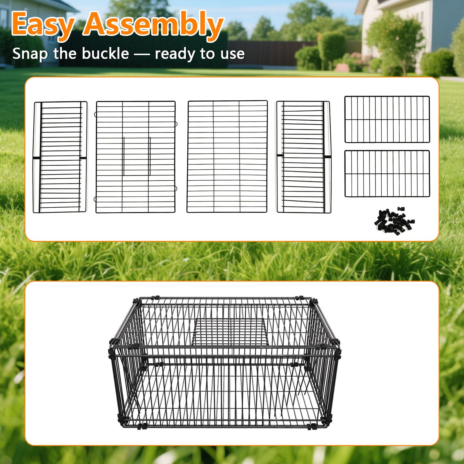 60x40x26 cm,Faltbarer Taubenkäfig mit Einweg-Eingang & Dachluke,Vierseitige Öffnungsstruktur– Robuster Taubenkäfig für Garten, Balkon & Hof – Zusammenklappbare Voliere