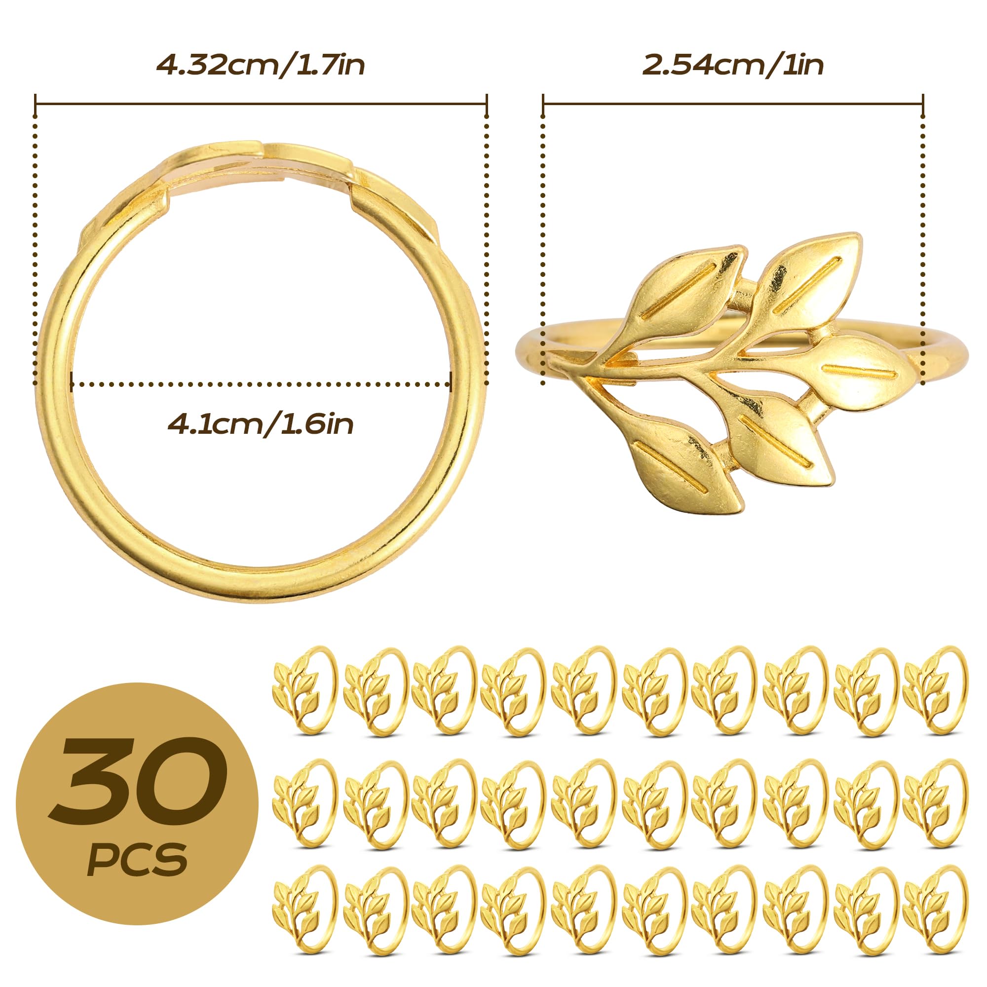 Povxlum Foglia Tovaglioli Anelli Set Di 6, Fiore Tovaglioli Anelli per Decorazione Da Tavolo, Metallo Foglia Tovaglioli Titolari Anelli per Natale