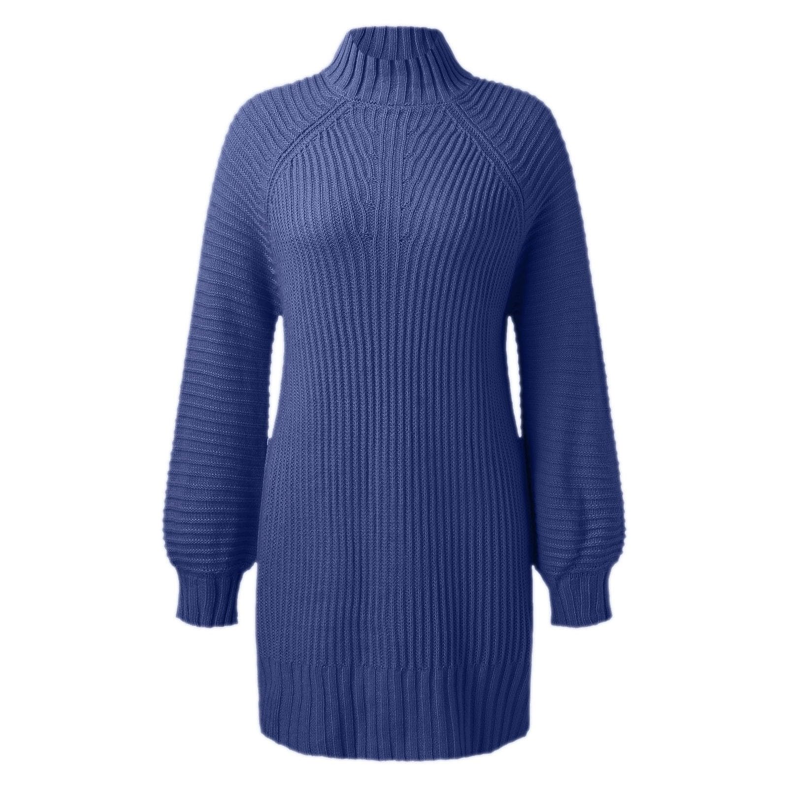 Robe Pull décontractée à Manches Longues et col roulé pour Femme, Couleur Unie, Automne et Hiver Jupon Robe De Mariée