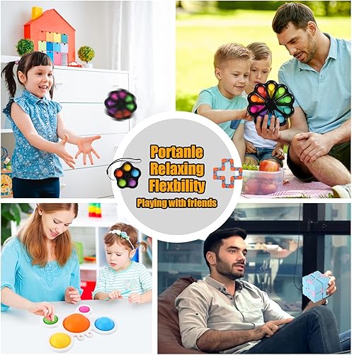 Miniatura 2 de 7 unidades de bloques sensoriales juguetes para la ansiedad un juego de juguetes para la ansiedad fácil de usar fácil de llevar alivio del estrés y