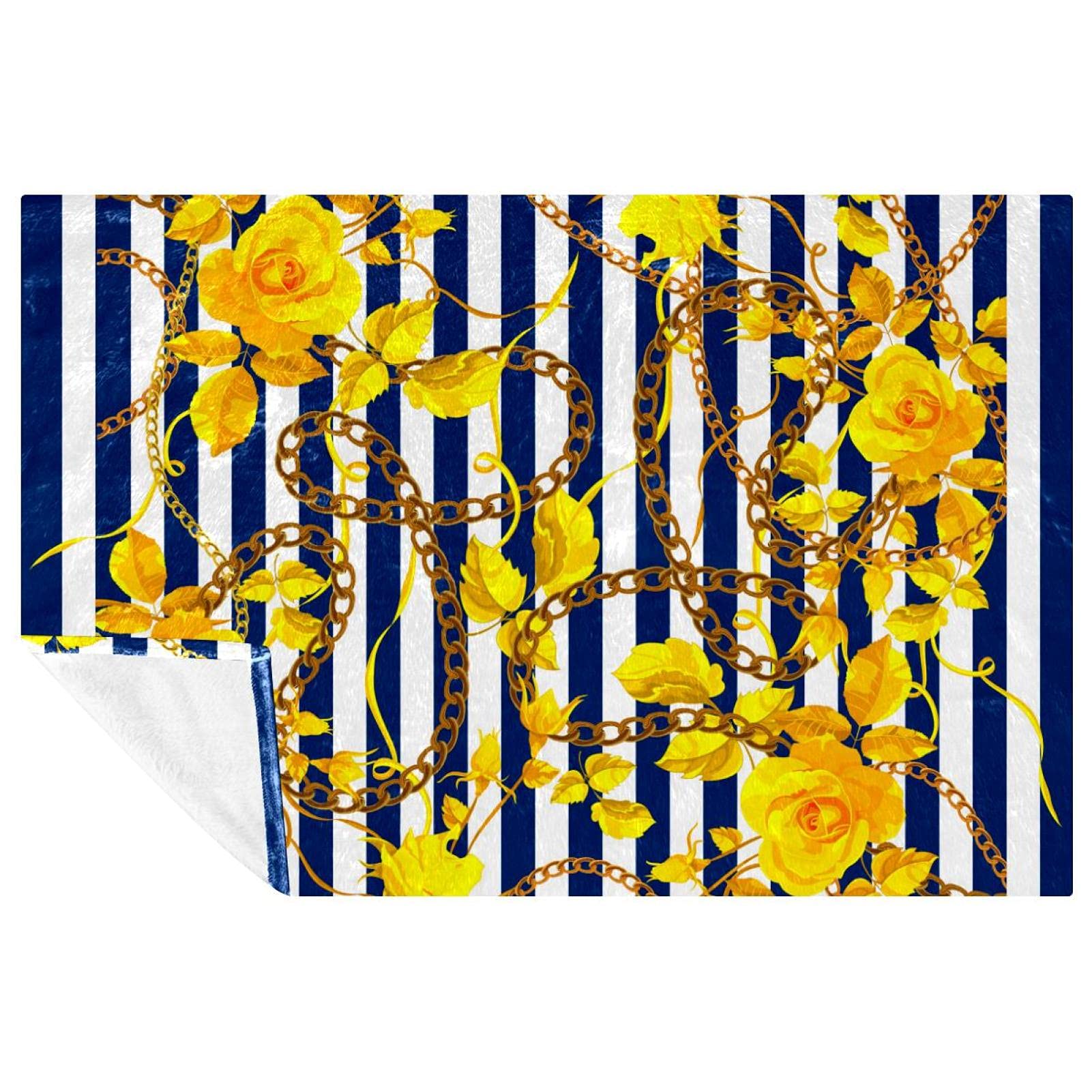 Plaid à rayures avec roses pour vos soirées cocooning et pique-niques