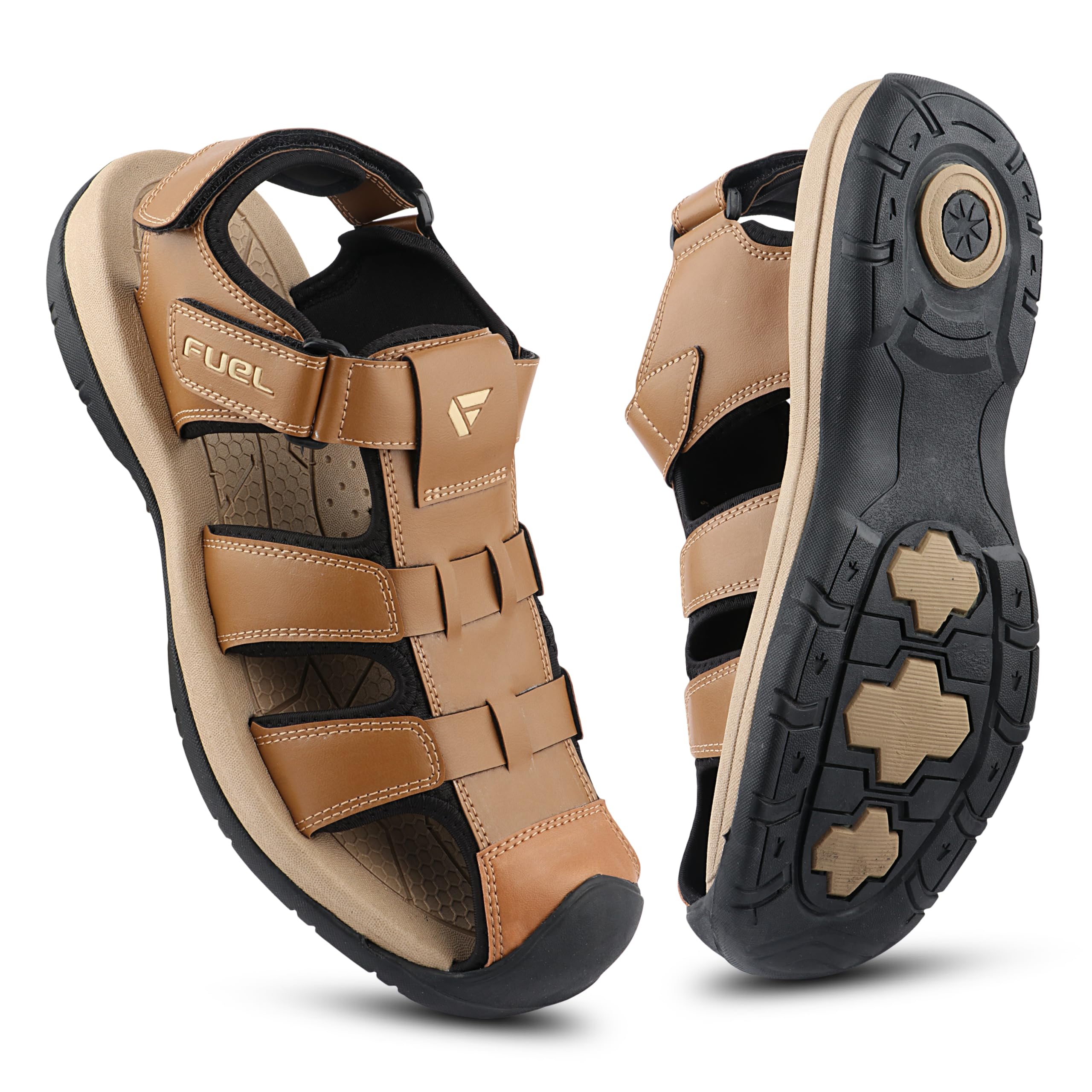 Commando-1 Comfortable & Outdoor Men’s Flexible Fisherman Sandals with Protective Toe Cap-image-12