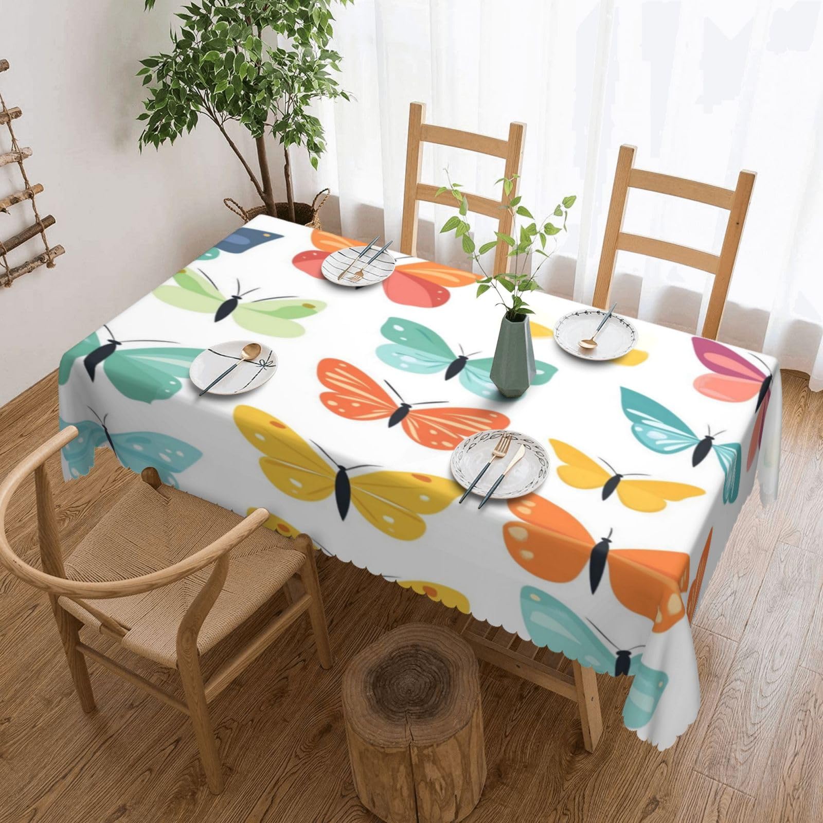 Nappes anti-tache imperméables à motif papillons pour intérieur et extérieur