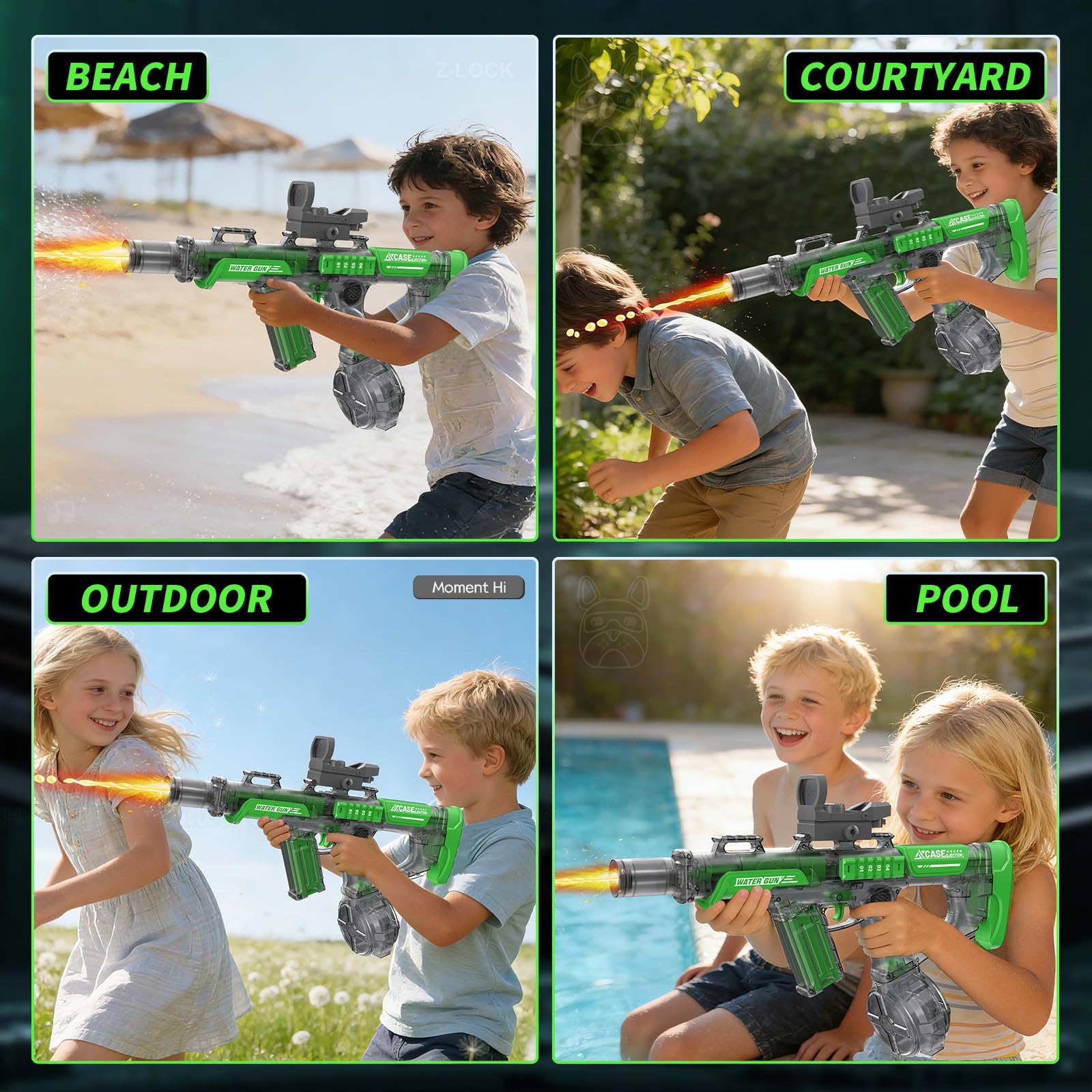 Giocattolo Multifunzione per Spruzzi d ' Acqua con Effetti Raggio Lampeggiante e Impugnatura ergonomica per Giochi all ' Aperto Gioco Combattimento in Acqua in Piscina sulla Spiaggia