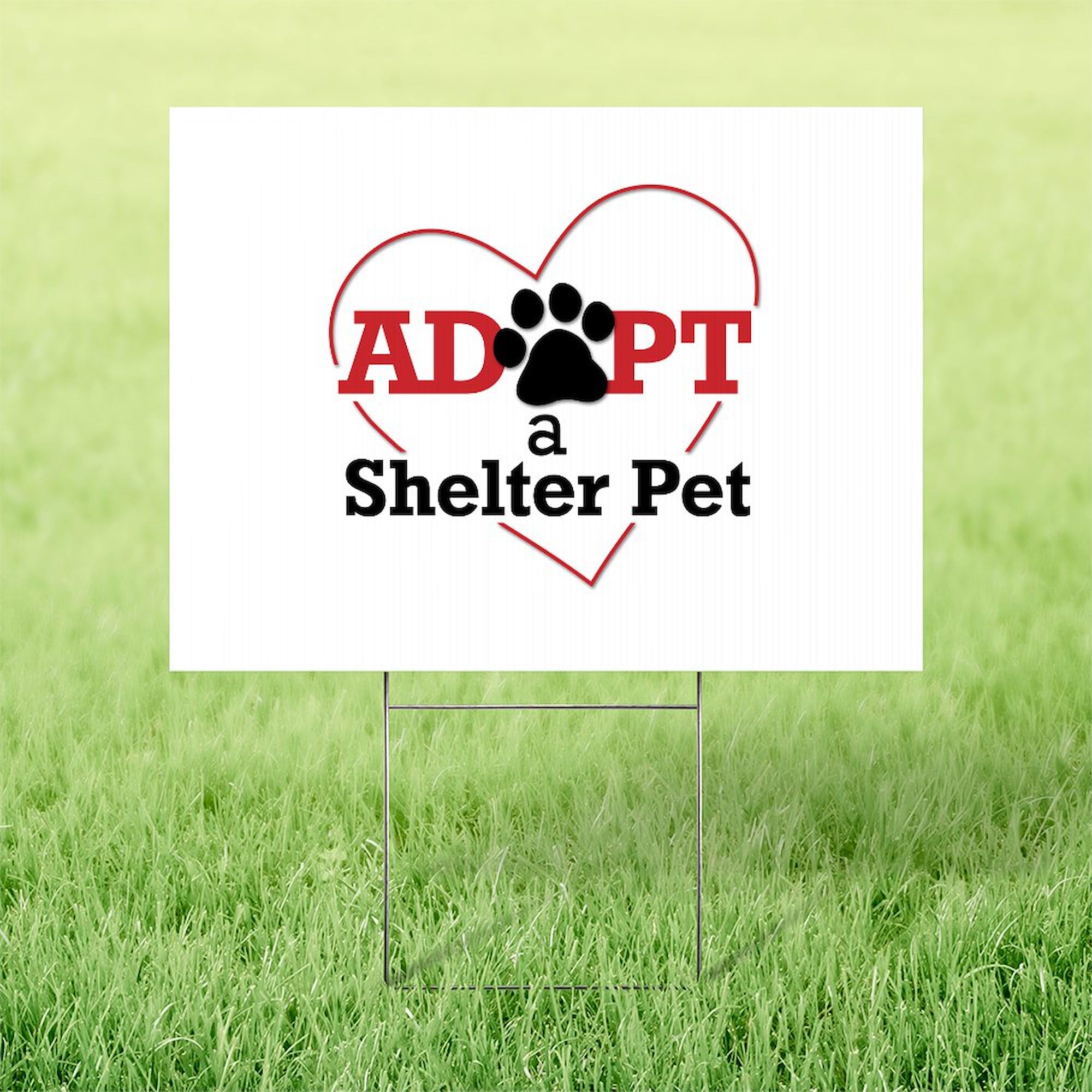 CafePress Adopt A Shelter Pet Yard Sign, Vinyl Lawn Sign, 22" w x 18" h