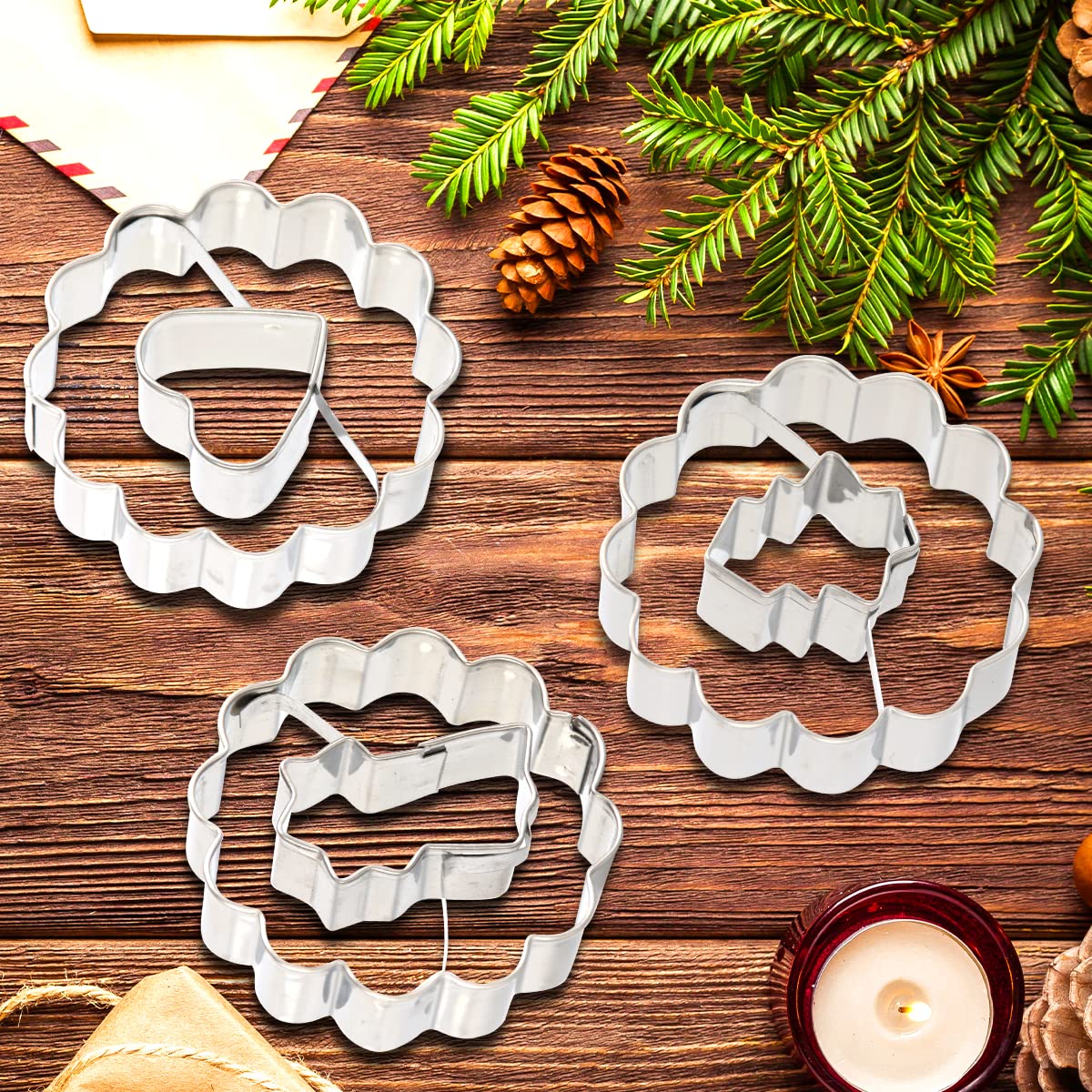 8 Pièces Emporte-pièces 3D, Forme Biscuit Noël Emporte-pièces